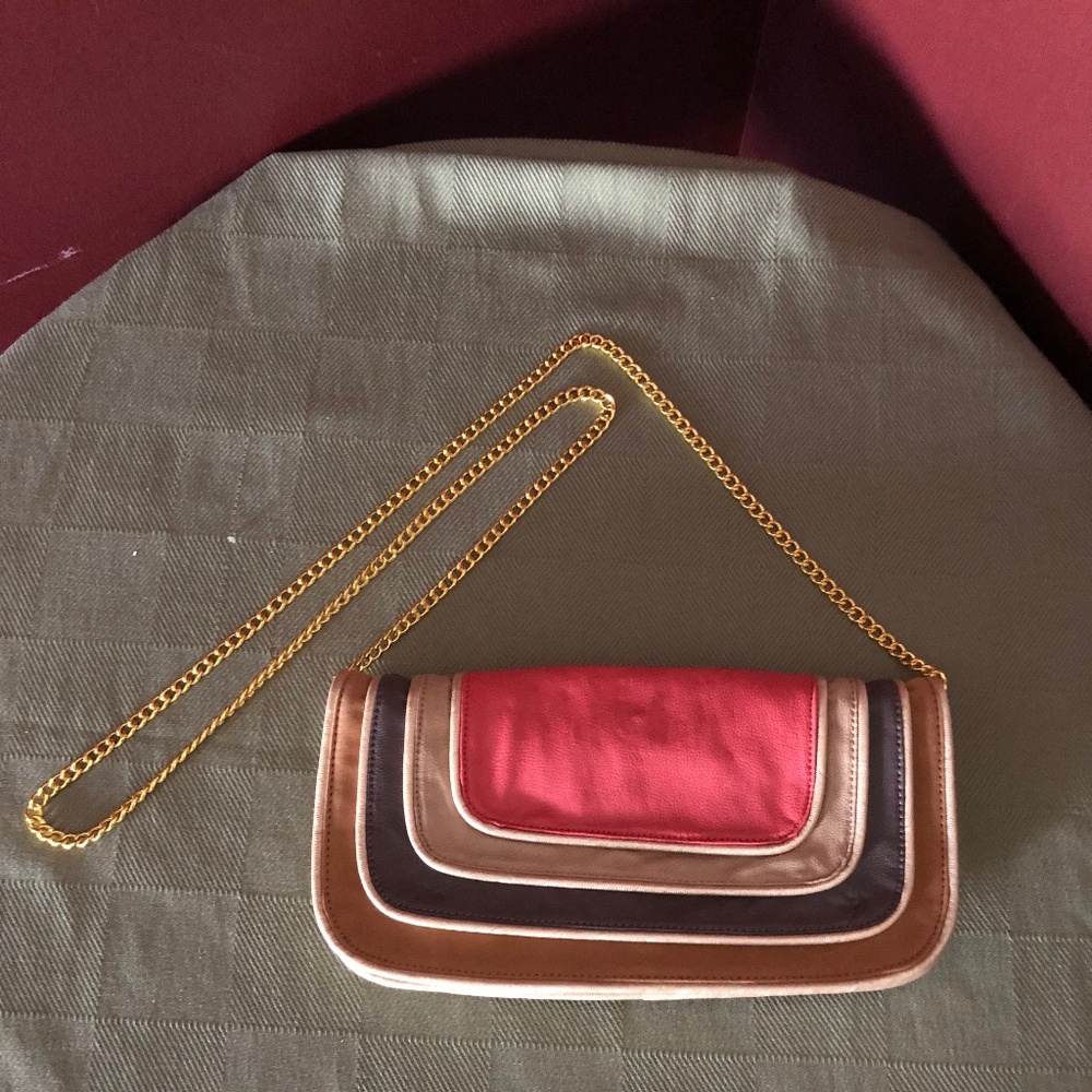 Vieta Color Block Flap Clutch Excellent Condition